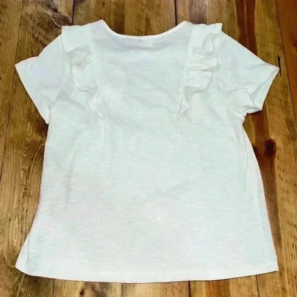 Hayden Girls size Y XL white ruffled shirt sleeve top shirt